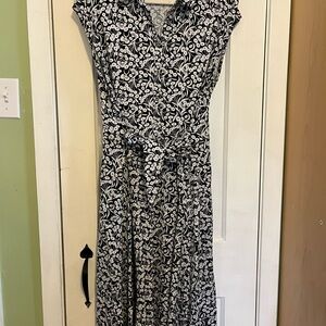 Floral Black and White Dress